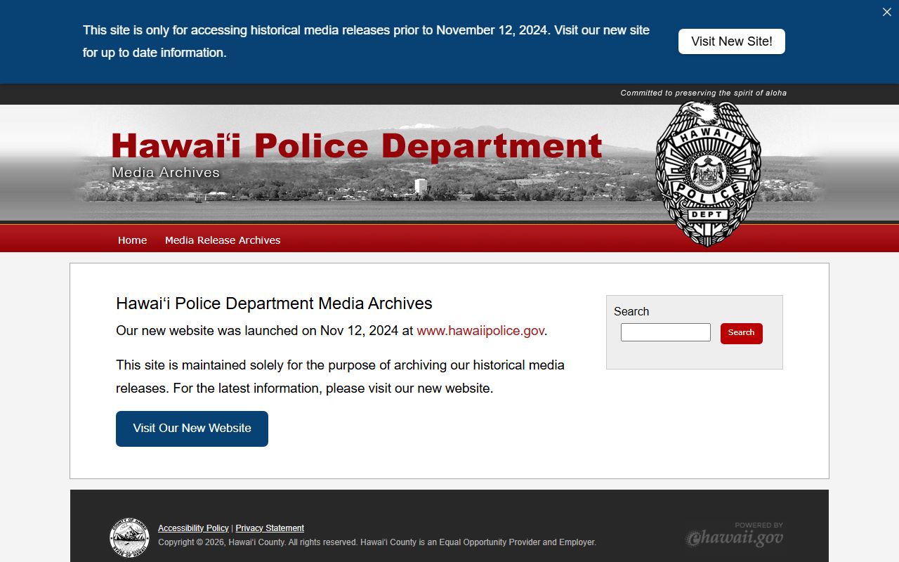 Hawaii County Police Department released inmates