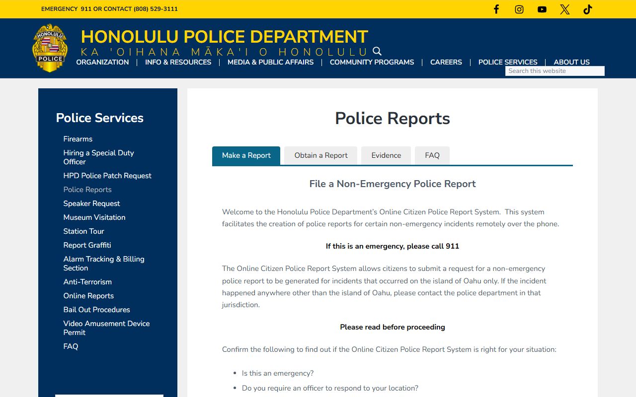 HPD records request system Honolulu County released inmates