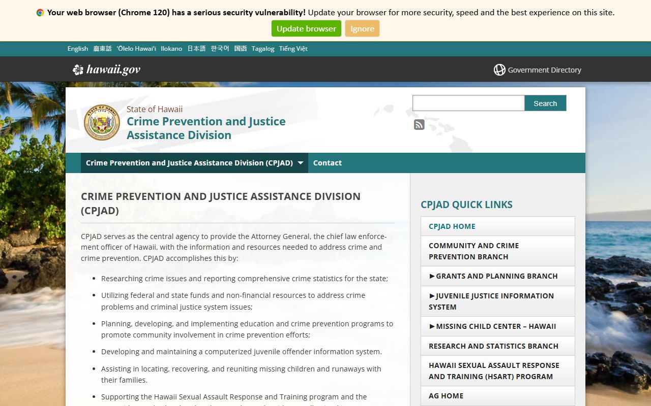 Hawaii Crime Prevention and Justice Assistance Division released inmates