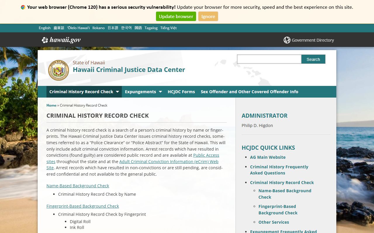 Hawaii Criminal Justice Data Center released inmates records