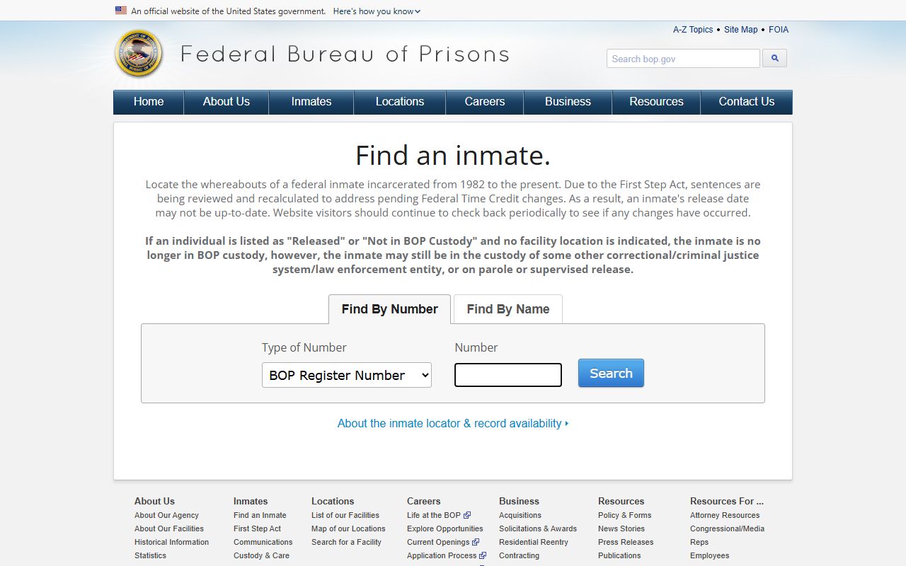 Federal Bureau of Prisons Hawaii released inmates locator